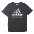 ADIDAS Mens Black Cotton Blend Graphic T-Shirt XS Short Sleeve Crew Neck Logo