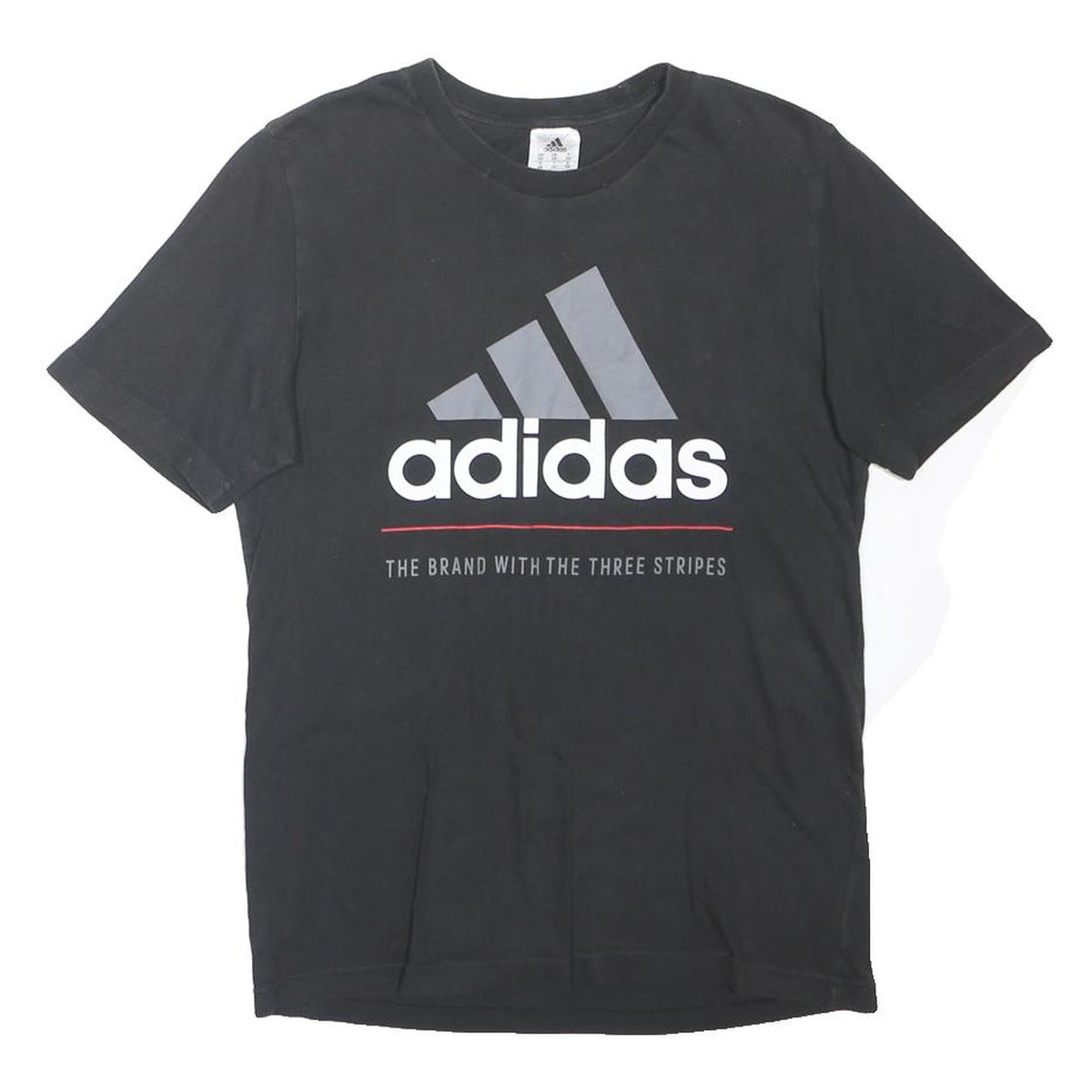 ADIDAS Mens Black Cotton Blend Graphic T-Shirt XS Short Sleeve Crew Neck Logo