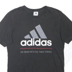 ADIDAS Mens Black Cotton Blend Graphic T-Shirt XS Short Sleeve Crew Neck Logo