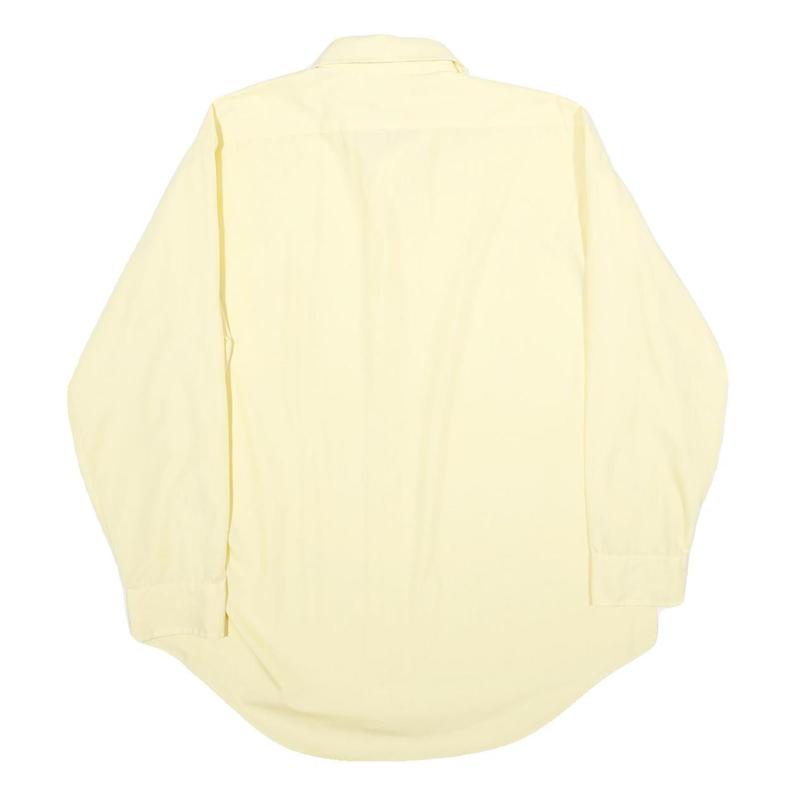 SEARS Mens Yellow Long Sleeve Shirt L Polyester Blend Classic Collar Casual