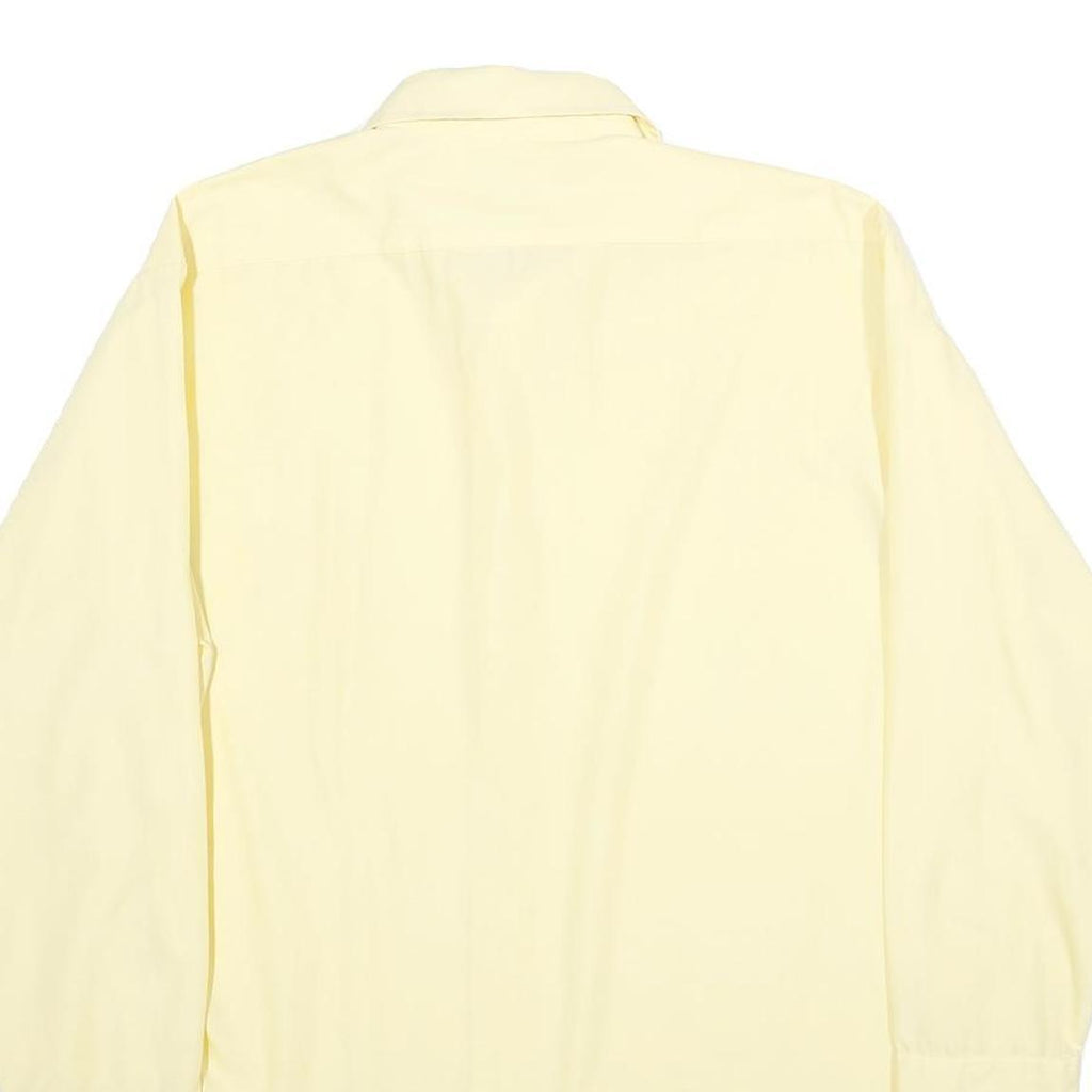 SEARS Mens Yellow Long Sleeve Shirt L Polyester Blend Classic Collar Casual