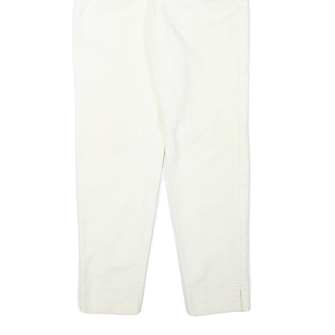 ETC Womens Cotton Blend White Slim Tapered Trousers W22 L28 Stylish Comfortable