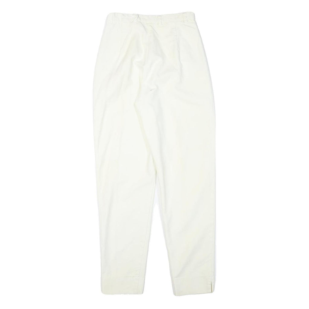 ETC Womens Cotton Blend White Slim Tapered Trousers W22 L28 Stylish Comfortable