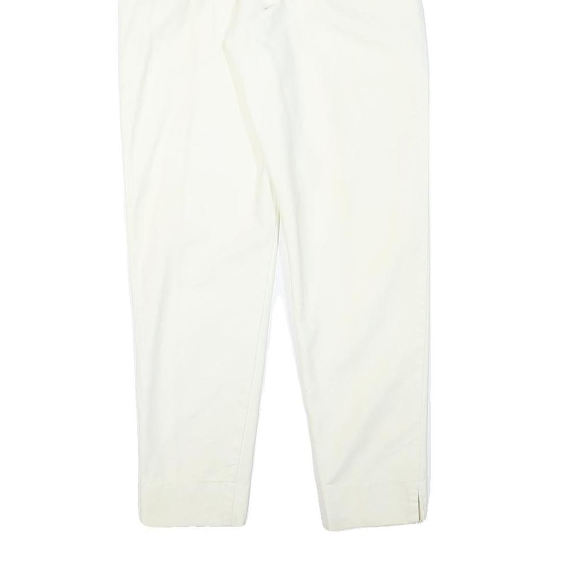 ETC Womens Cotton Blend White Slim Tapered Trousers W22 L28 Stylish Comfortable
