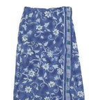 REQUIREMENTS Womens Blue Floral Midi Cotton Blend Pencil Skirt S Elegant Vintage