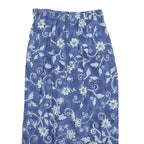 REQUIREMENTS Womens Blue Floral Midi Cotton Blend Pencil Skirt S Elegant Vintage