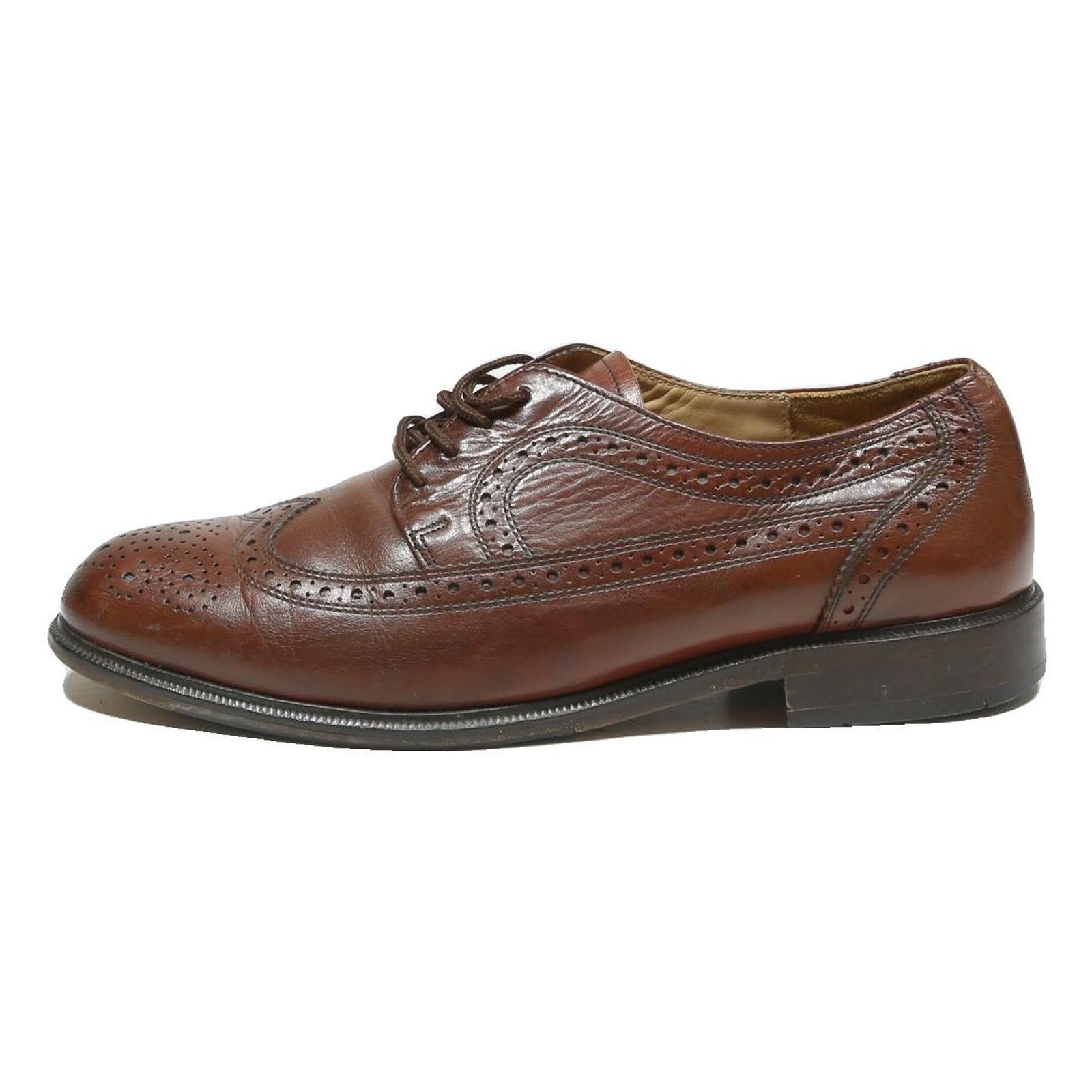 GALLUS Mens Brogue Leather Shoes Brown UK 8.5 Classic Lace-Up Dress Formal
