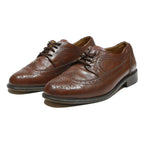 GALLUS Mens Brogue Leather Shoes Brown UK 8.5 Classic Lace-Up Dress Formal