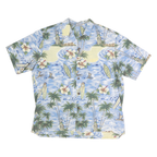 ROYAL CREATIONS Mens Blue Hawaiian Shirt XL Cotton Tropical Print Summer Casual
