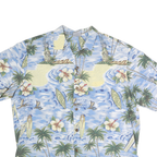 ROYAL CREATIONS Mens Blue Hawaiian Shirt XL Cotton Tropical Print Summer Casual