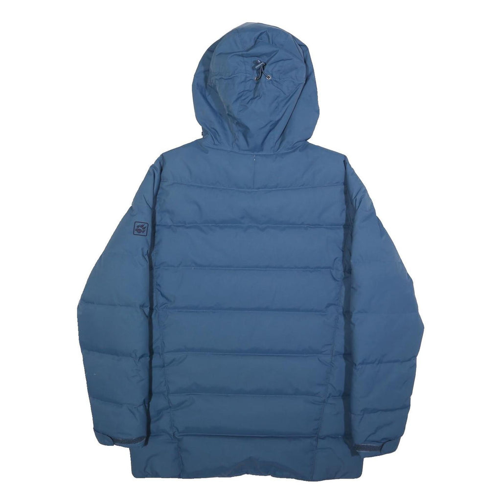 JACK WOLFSKIN Mens Blue Jacket S Polyamide Puffer Warm Hooded Winter Outdoor