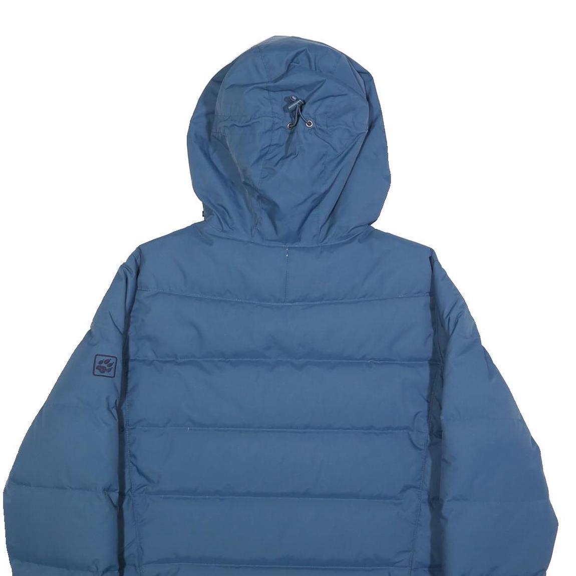 JACK WOLFSKIN Mens Blue Jacket S Polyamide Puffer Warm Hooded Winter Outdoor