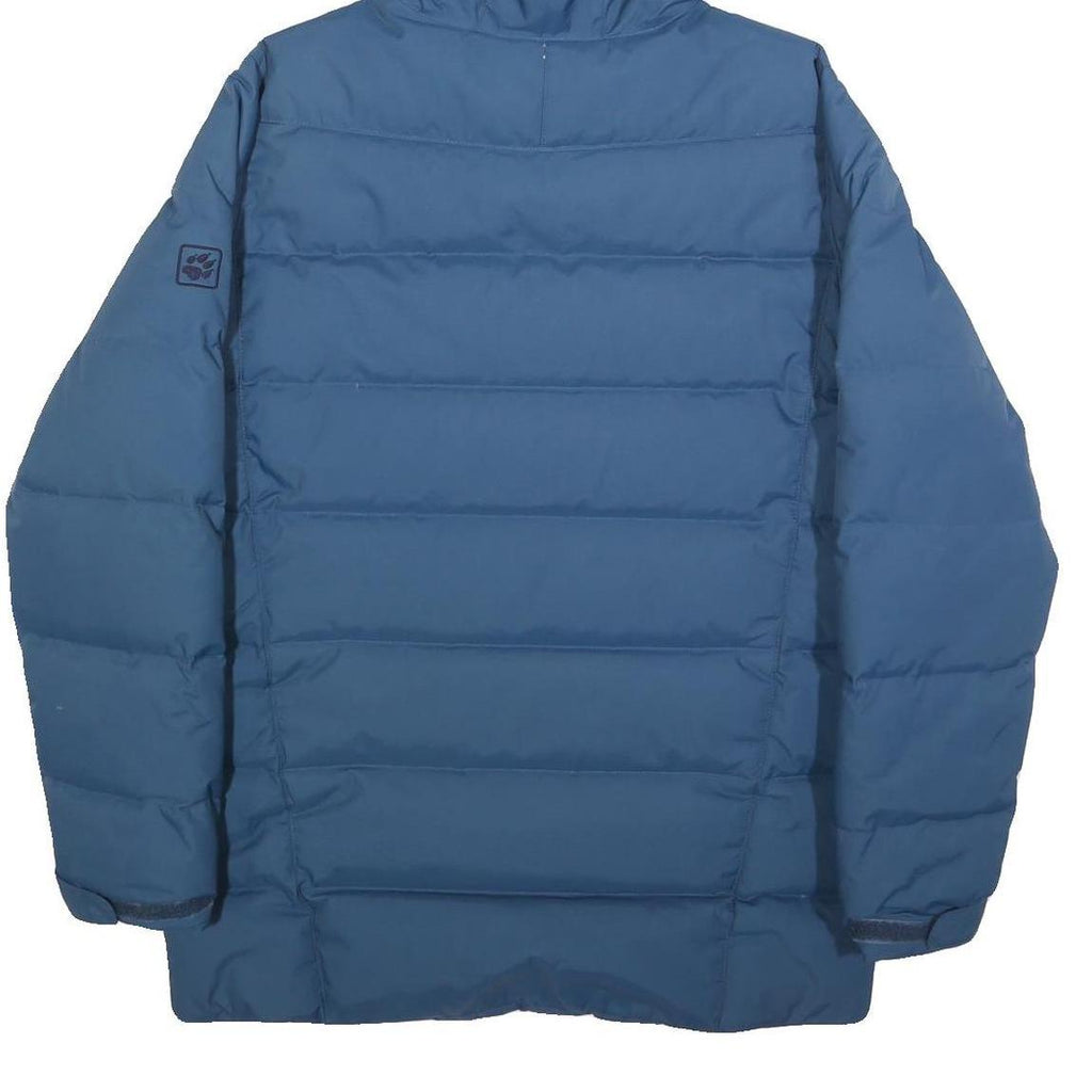 JACK WOLFSKIN Mens Blue Jacket S Polyamide Puffer Warm Hooded Winter Outdoor