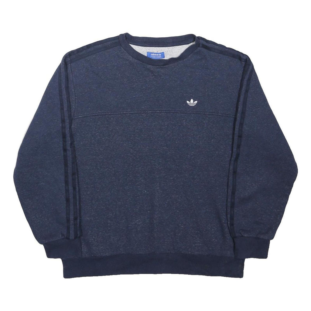 ADIDAS ORIGINALS Mens Navy Blue Cotton Blend Crew Neck Sweatshirt M Casual
