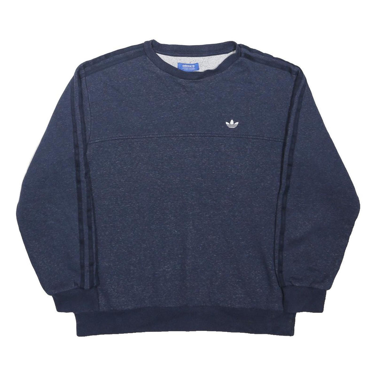ADIDAS ORIGINALS Mens Navy Blue Cotton Blend Crew Neck Sweatshirt M Casual