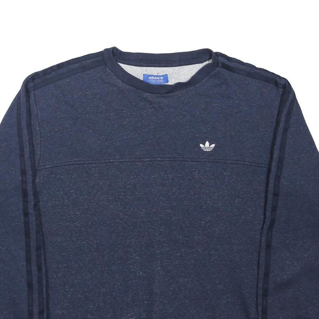 ADIDAS ORIGINALS Mens Navy Blue Cotton Blend Crew Neck Sweatshirt M Casual