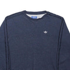 ADIDAS ORIGINALS Mens Navy Blue Cotton Blend Crew Neck Sweatshirt M Casual