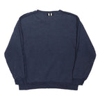 ADIDAS ORIGINALS Mens Navy Blue Cotton Blend Crew Neck Sweatshirt M Casual