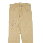 CARHARTT Mens Cotton Blend Beige Relaxed Straight Trousers W30 L30 Workwear