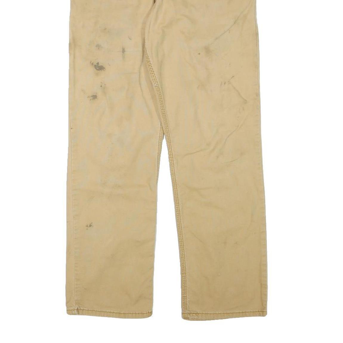 CARHARTT Mens Cotton Blend Beige Relaxed Straight Trousers W30 L30 Workwear