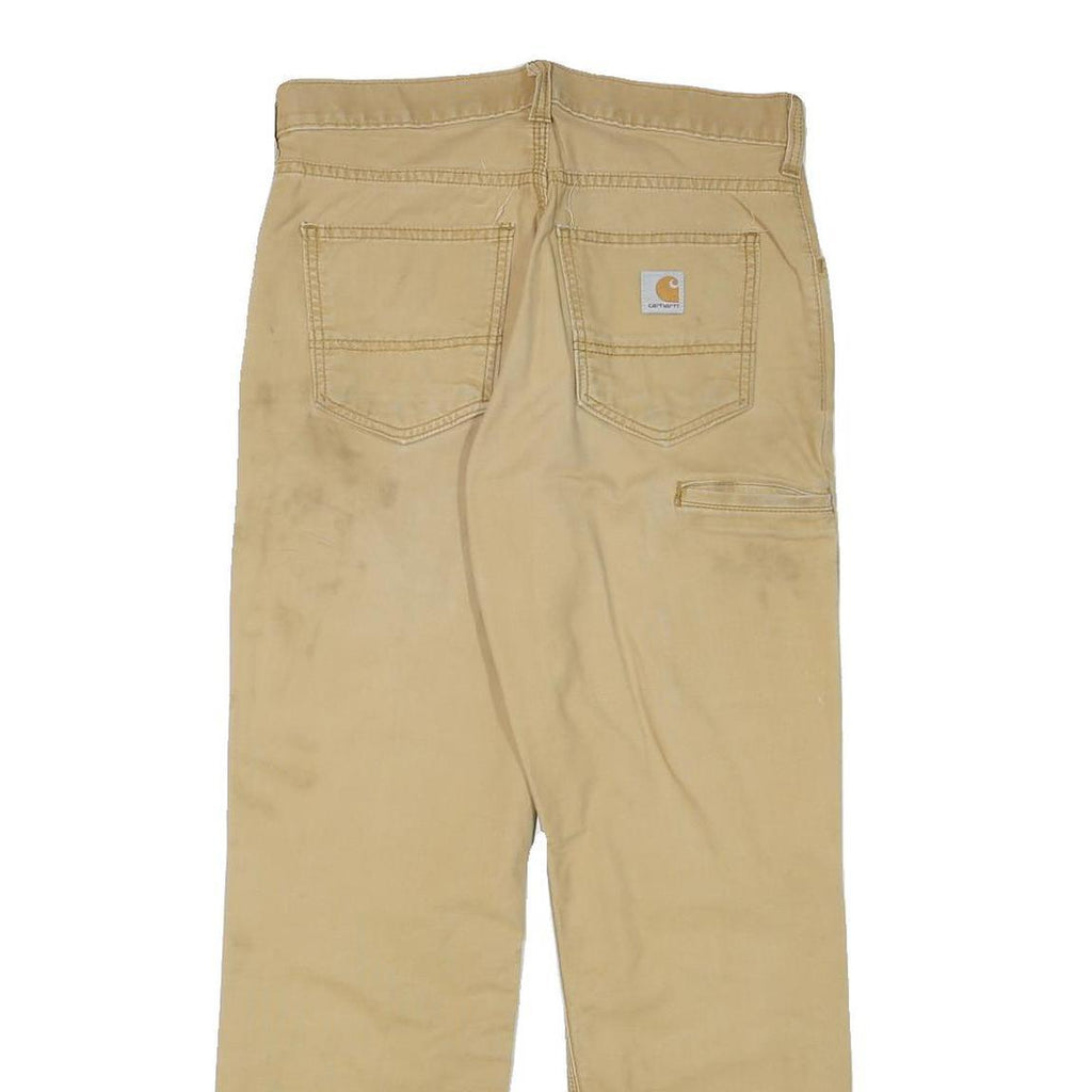 CARHARTT Mens Cotton Blend Beige Relaxed Straight Trousers W30 L30 Workwear