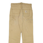 CARHARTT Mens Cotton Blend Beige Relaxed Straight Trousers W30 L30 Workwear