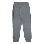 ADIDAS Mens Joggers Grey & Black Regular Tapered M W30 L30 Cotton Blend Logo