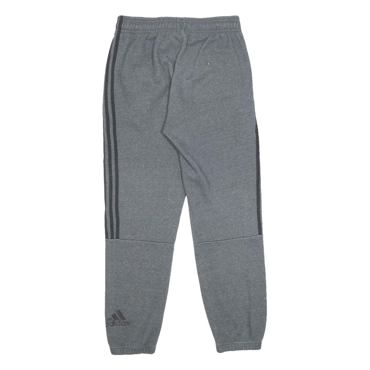 ADIDAS Mens Joggers Grey & Black Regular Tapered M W30 L30 Cotton Blend Logo