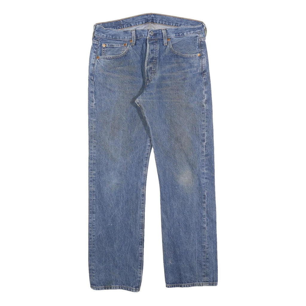 LEVI'S 501 Mens Jeans Blue Regular Straight Denim Medium W32 L30 Classic Fit