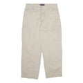 WRANGLER Mens Beige Regular Fit Cargo Trousers W34 L30 Cotton Zip Closure