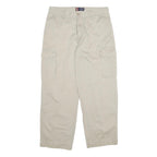 WRANGLER Mens Beige Regular Fit Cargo Trousers W34 L30 Cotton Zip Closure