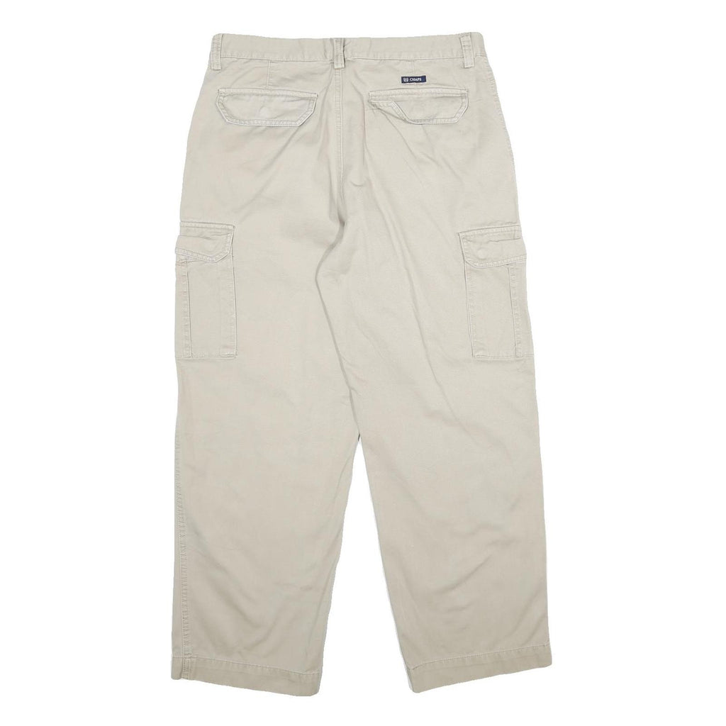WRANGLER Mens Beige Regular Fit Cargo Trousers W34 L30 Cotton Zip Closure