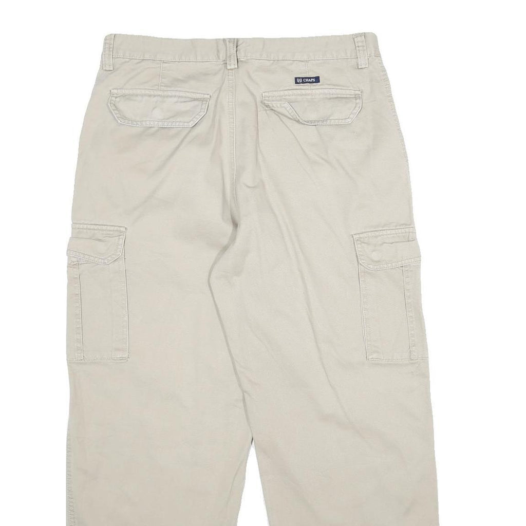 WRANGLER Mens Beige Regular Fit Cargo Trousers W34 L30 Cotton Zip Closure