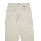 WRANGLER Mens Beige Regular Fit Cargo Trousers W34 L30 Cotton Zip Closure