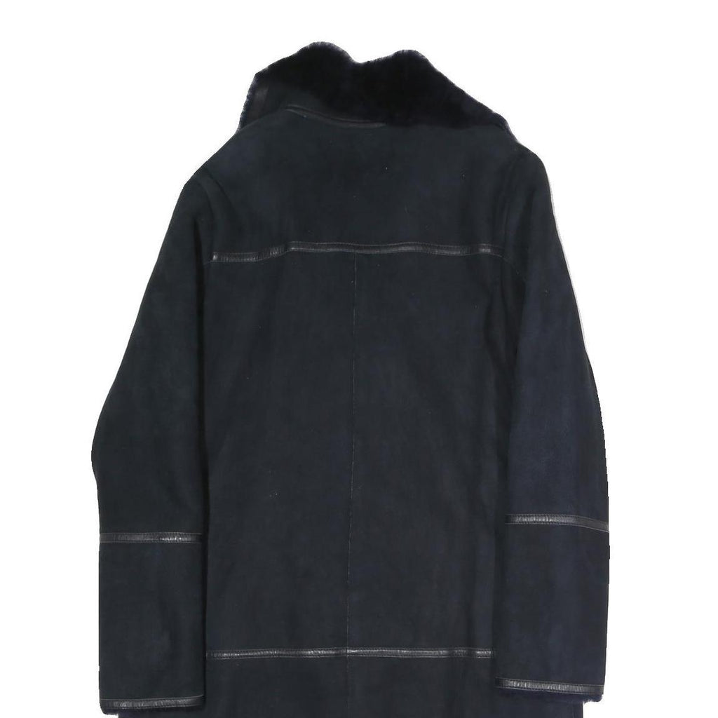 NOVE Womens Navy Blue Cotton Blend Long Sleeve Zip Jacket S Plain Stylish