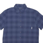 MAMMUT Mens Blue Check Shirt L Lightweight Breathable Outdoor Casual