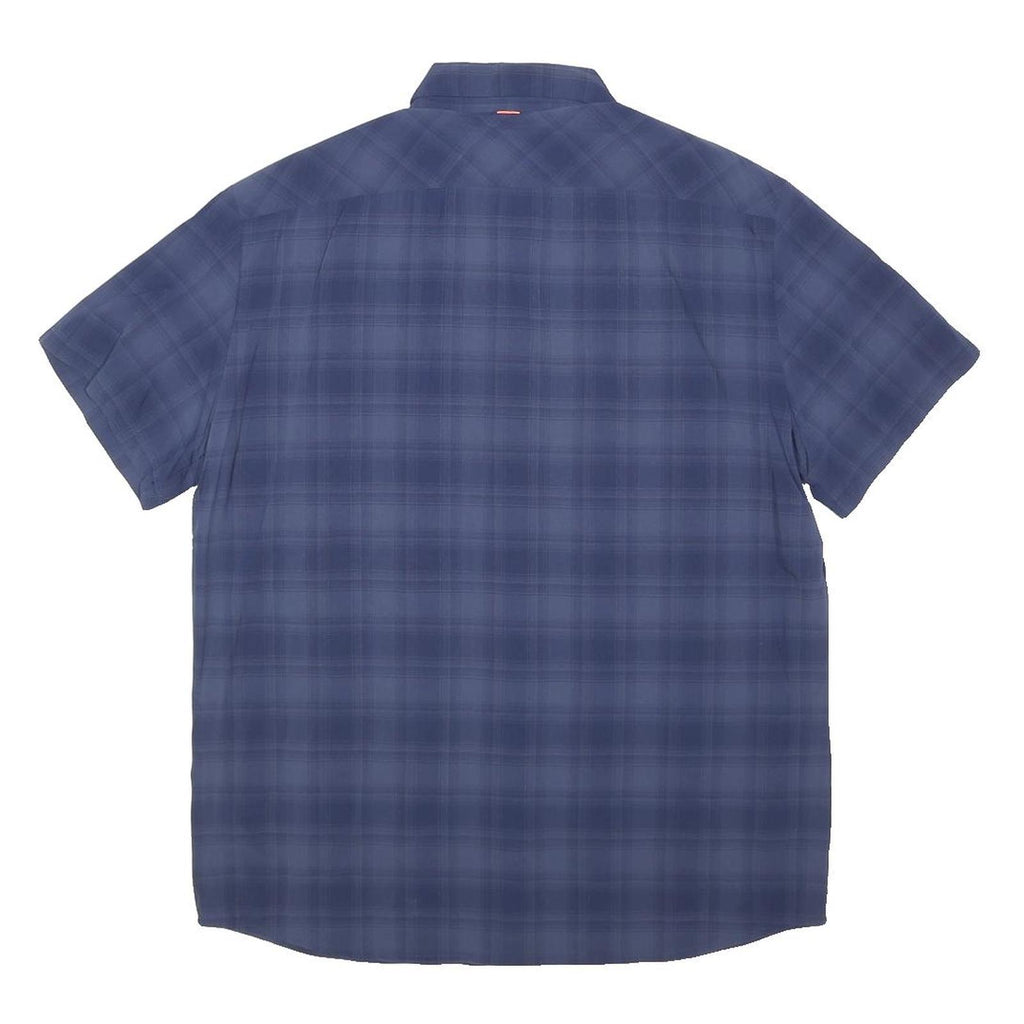MAMMUT Mens Blue Check Shirt L Lightweight Breathable Outdoor Casual