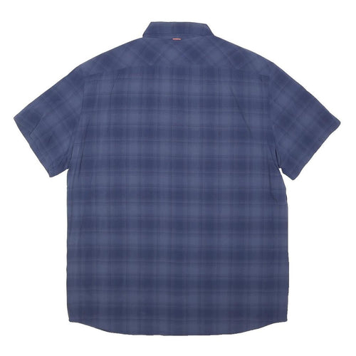 MAMMUT Mens Blue Check Shirt L Lightweight Breathable Outdoor Casual