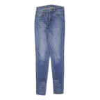 LEVI'S Womens Slim Jeans Blue Denim Cotton Blend Zip W26 L30 Stylish Faded