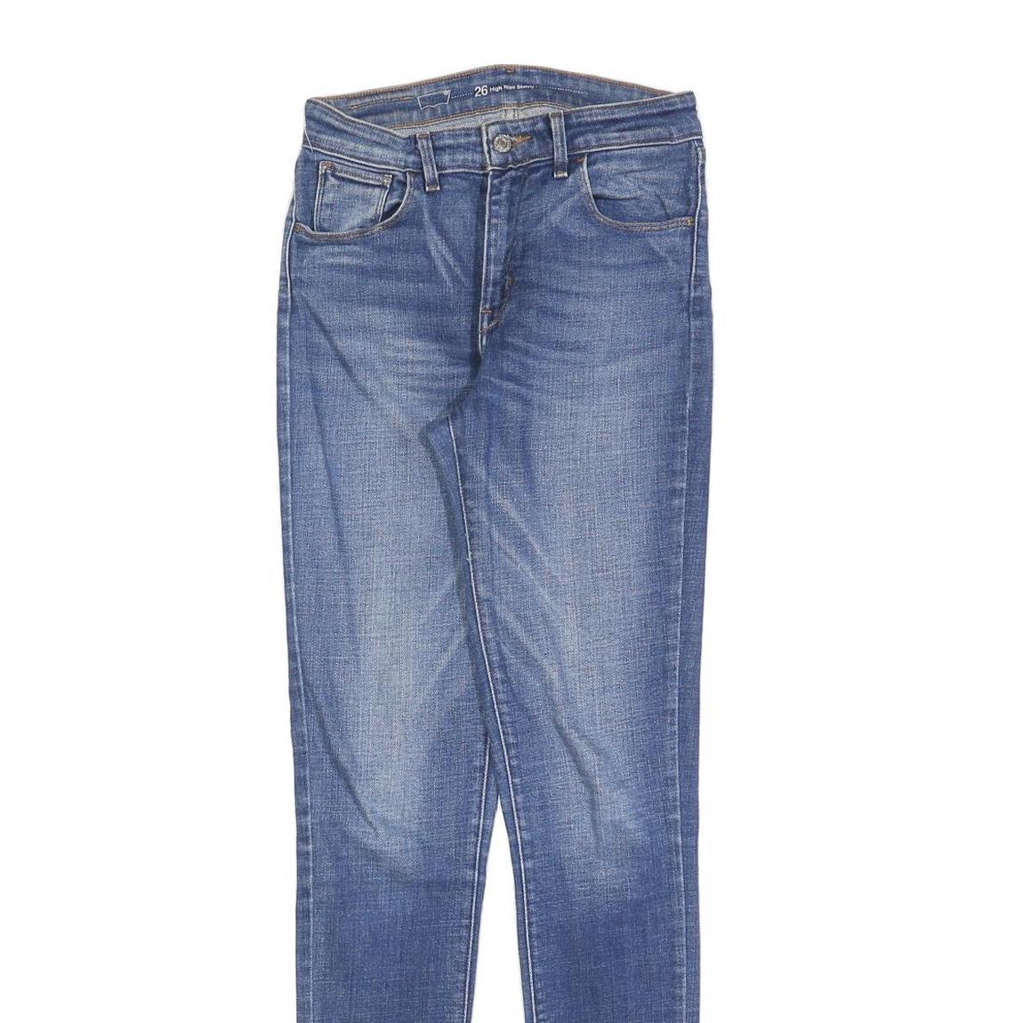 LEVI'S Womens Slim Jeans Blue Denim Cotton Blend Zip W26 L30 Stylish Faded