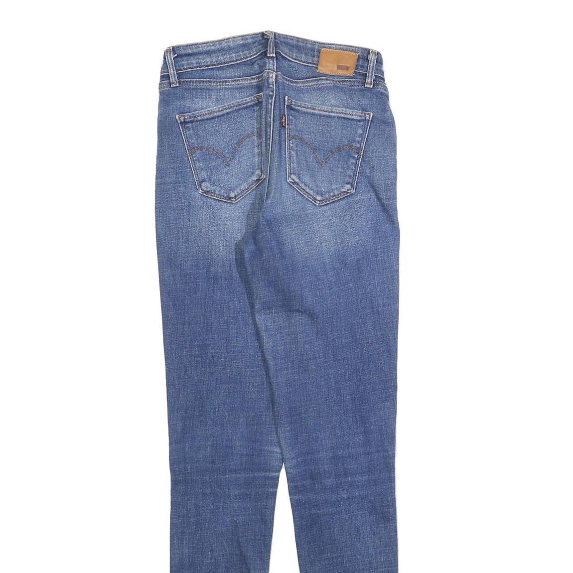 LEVI'S Womens Slim Jeans Blue Denim Cotton Blend Zip W26 L30 Stylish Faded