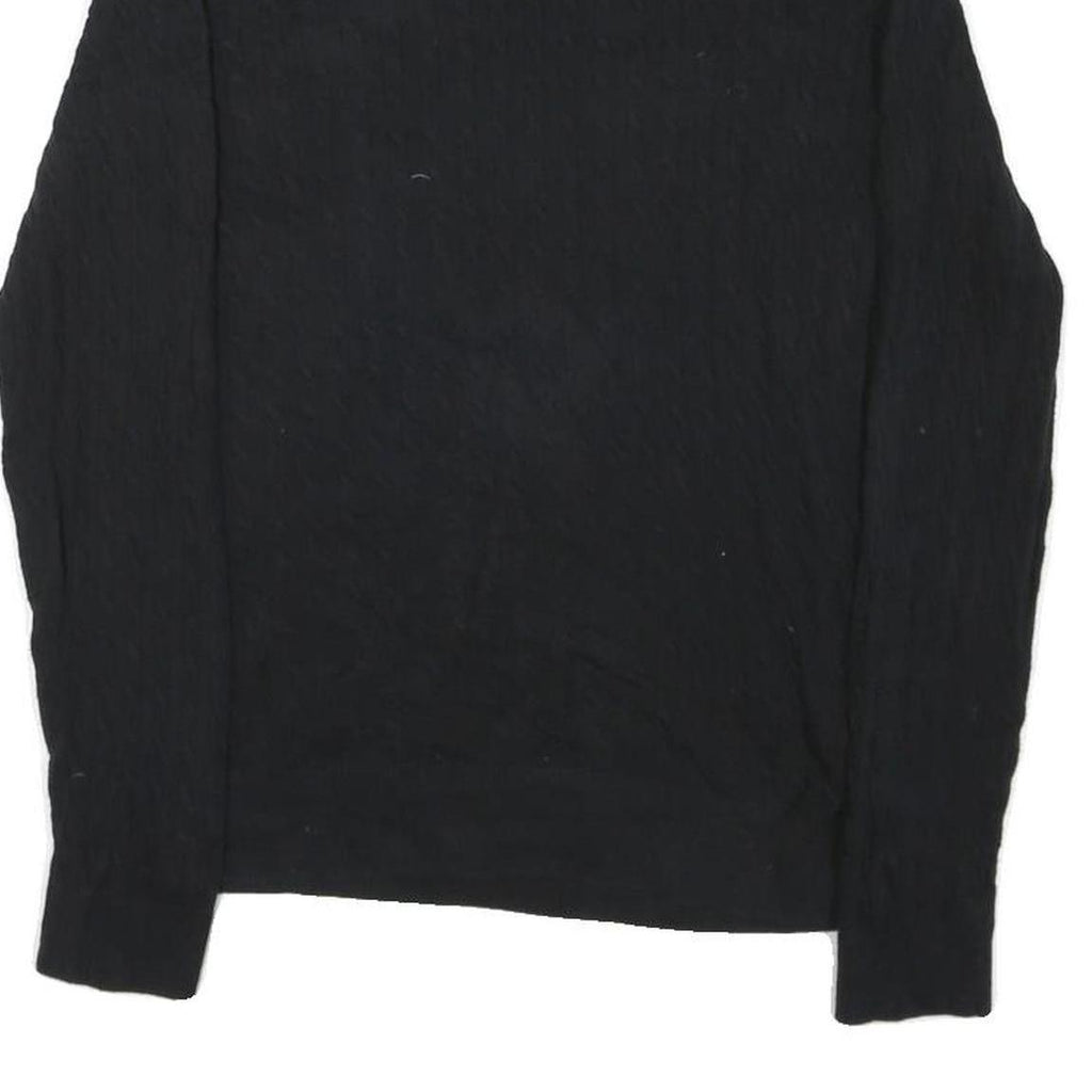 TOMMY HILFIGER Womens Black Plain Jumper Crew Neck Basic Knit 2XL Cotton Blend
