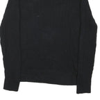 TOMMY HILFIGER Womens Black Plain Jumper Crew Neck Basic Knit 2XL Cotton Blend