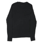 TOMMY HILFIGER Womens Black Plain Jumper Crew Neck Basic Knit 2XL Cotton Blend