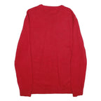 CHAPS Mens Red Plain Cotton Jumper Crew Neck Basic Knit M Classic Knitwear