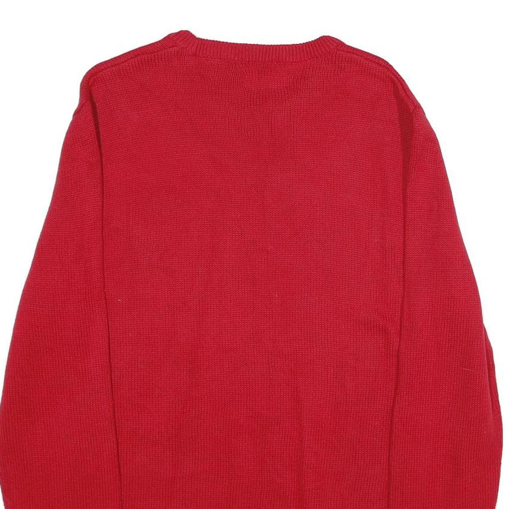 CHAPS Mens Red Plain Cotton Jumper Crew Neck Basic Knit M Classic Knitwear