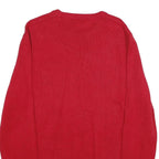 CHAPS Mens Red Plain Cotton Jumper Crew Neck Basic Knit M Classic Knitwear