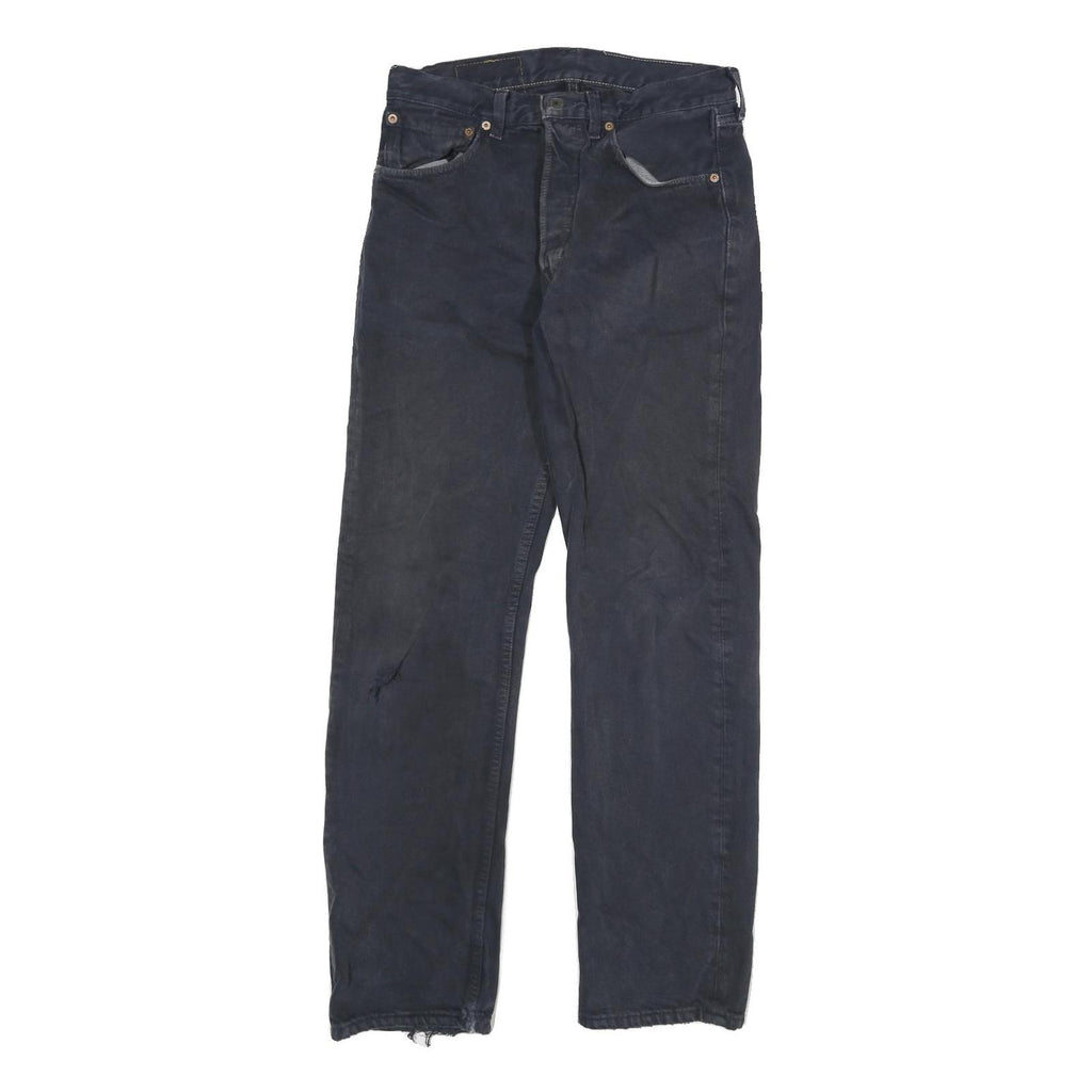 LEVI'S 501 Mens Jeans Blue Cotton Blend Regular Straight Button W28 L31 Classic