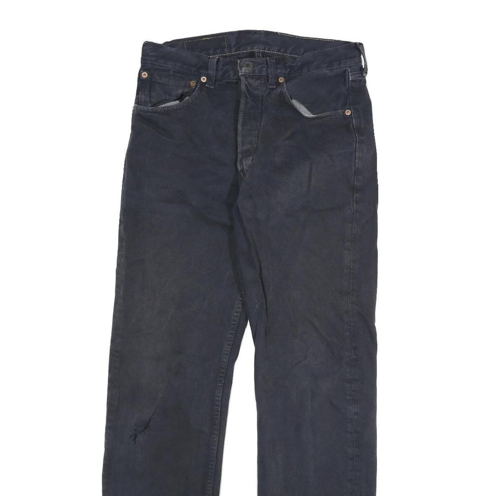 LEVI'S 501 Mens Jeans Blue Cotton Blend Regular Straight Button W28 L31 Classic