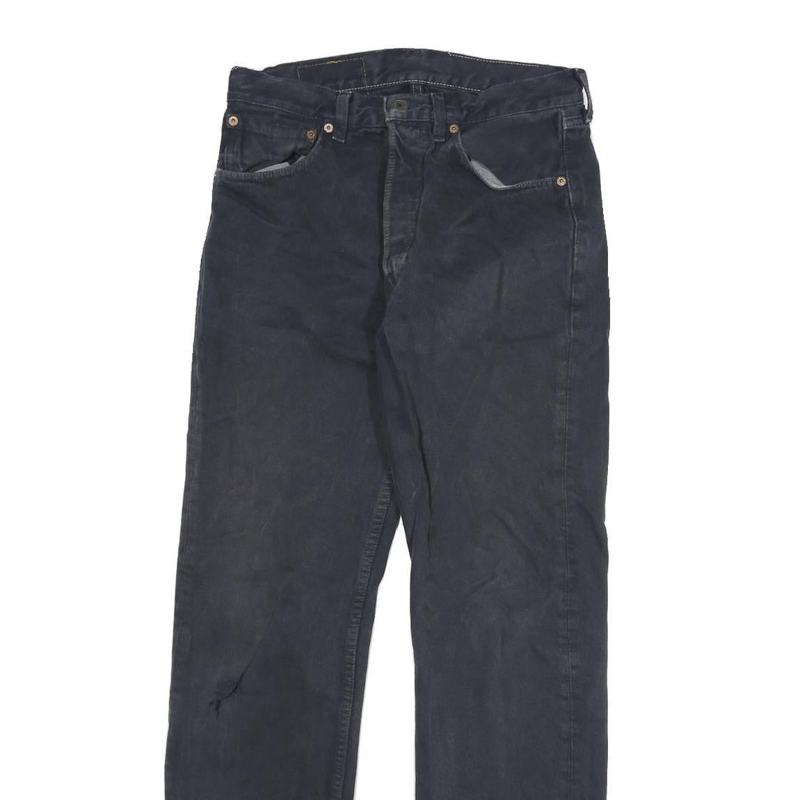 LEVI'S 501 Mens Jeans Blue Cotton Blend Regular Straight Button W28 L31 Classic